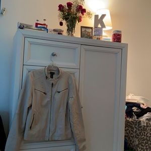 Wet seal creme leather jacket
